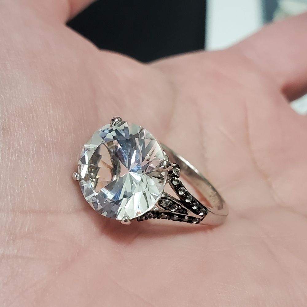 Lorenzo sterling silver white topaz ring Size 6.75